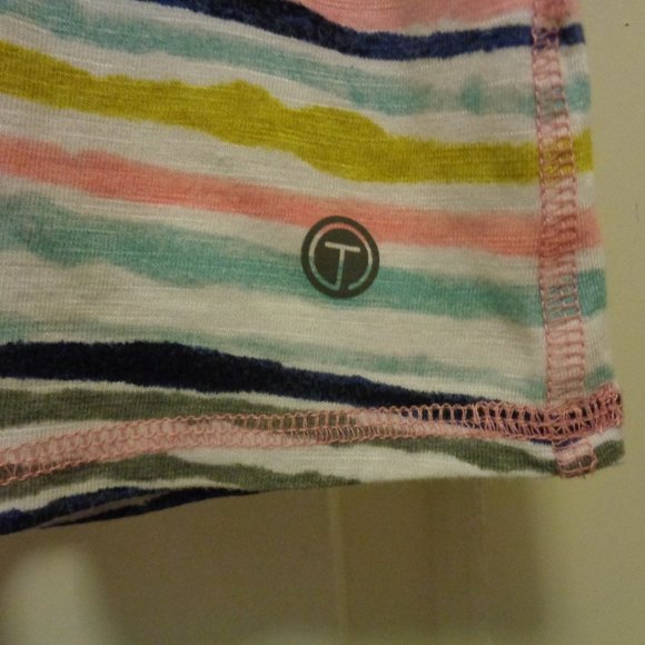 CRISS CROSS APPLESAUCE PASTELS STRIPES SUMMERY TOP  L - Picture 6 of 6